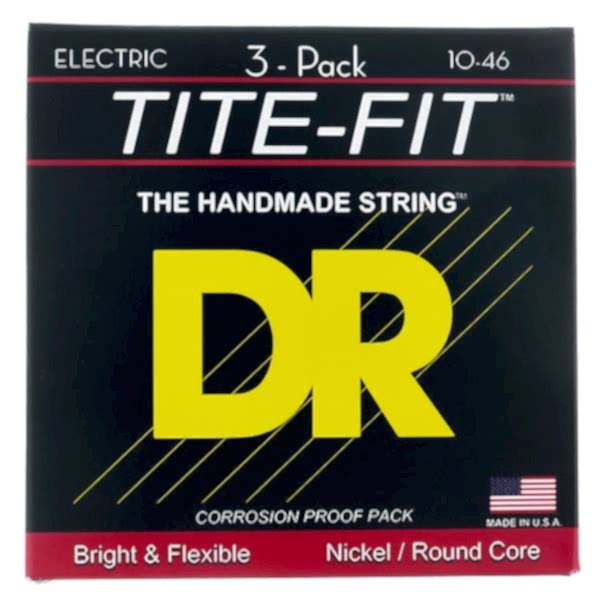 DR MT-10 Tite-Fit 3'lü Elektro Gitar Teli Paketi (Medium 10-46)