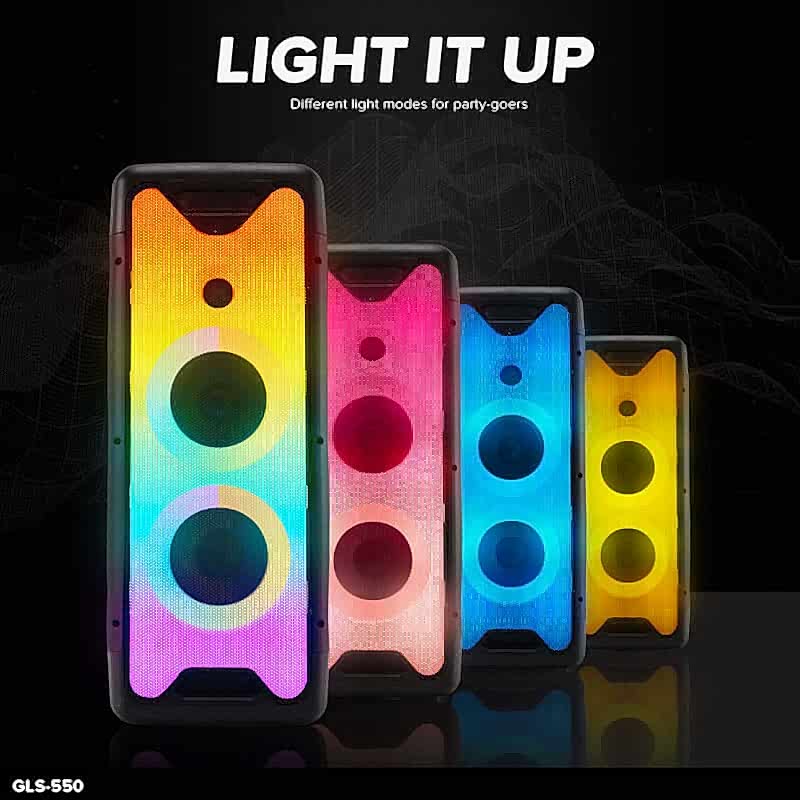 Gemini GLS-550 Taşınabilir Işıklı Bluetooth Hoparlör