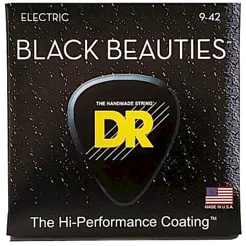 DR BKE-9 Black Beauties Siyah Elektro Gitar Teli (Light 9-42)