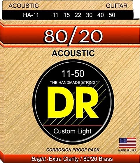 DR HA-11 Hi-Beam 80/20 Akustik Gitar Teli (Custom Light 11-50)