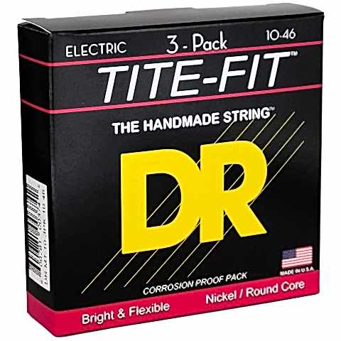 DR MT-10 Tite-Fit 3'lü Elektro Gitar Teli Paketi (Medium 10-46)