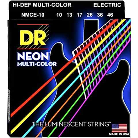 DR NMCE-10 Hi-Def Neon Multi Color Çok Renkli Elektro Gitar Teli (Medium 10-46)