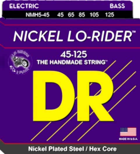 DR NMH5-45 Nickel Lo-Rider 5 Tellİ Bas Gitar Teli (Medium 45-125)