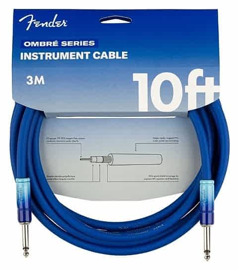 Fender Ombré Düz/Düz Uçlu 3M Belair Mavi Enstrüman Kablosu