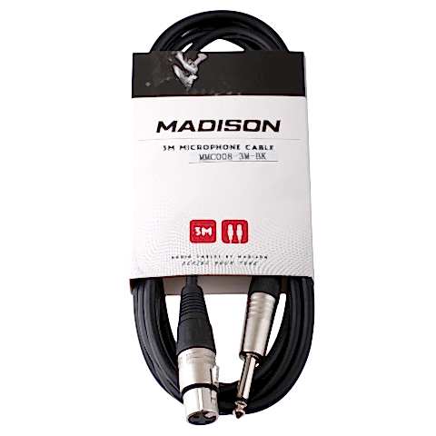 Madison Mikrofon Kablosu Çivi  Jack - XLR 3 Metre- SİYAH