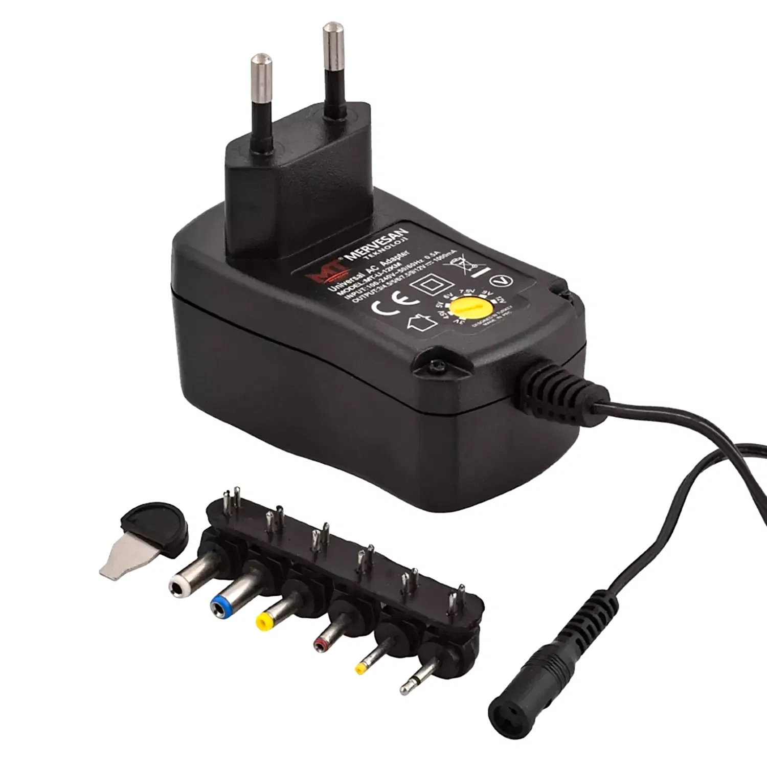 Mervesan MTU-12KM 3-12 Volt Arası 1 Amper Kademeli Adaptör