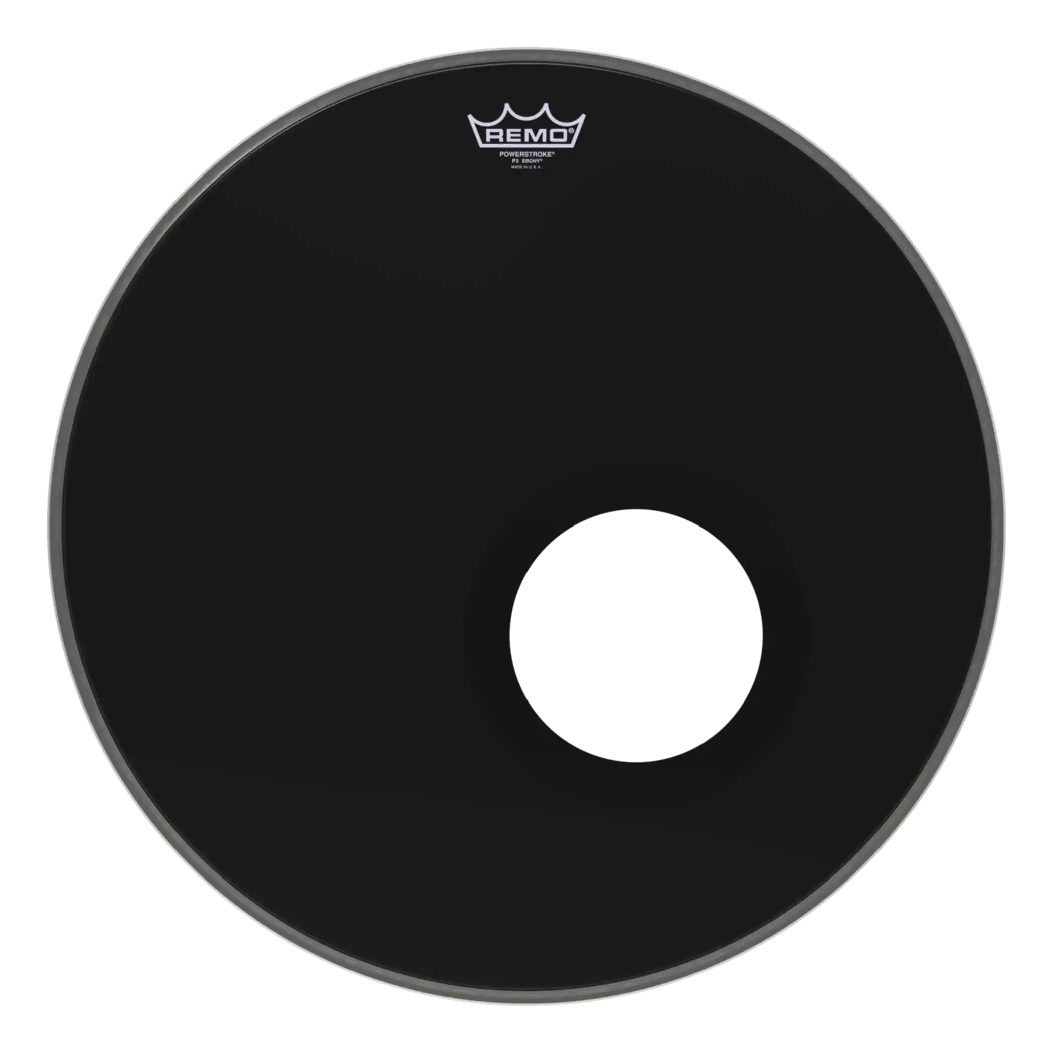REMO POWERSTROKE® 3 EBONY® 20 İnç Siyah Delikli Bas Davul Derisi