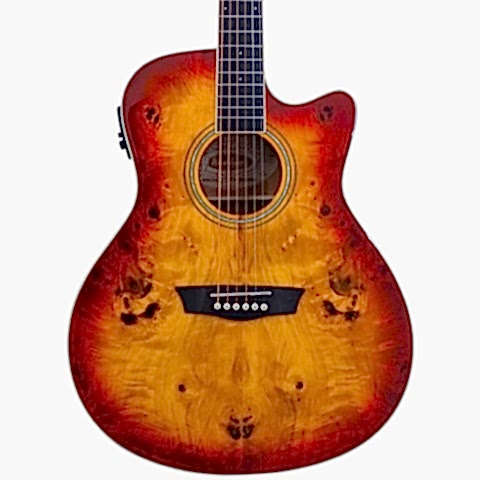 Washburn Deep Forest Burl Ace Amber Fade Elektro Akustik Gitar